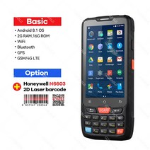 4G 안드로이드 PDA 핸드 POS 터미널 인벤토리 머신 하니웰 스캐너 1D QR 바코드 리더 와이파이 블루투스, 02 2D HoneyN6603_01 미국
