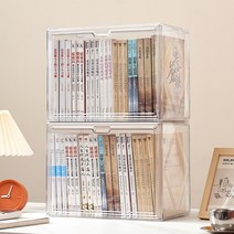 픽커스 투명 책 정리함 책장 다용도 진열장 쇼케이스, 2개