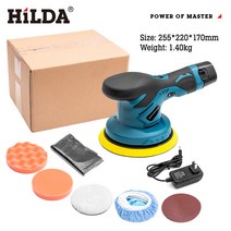 HILDA 리튬 광택기 다기능 자동차 미용 왁스 코팅 12v 폴리셔 폴리싱 자동차 대리석 타일 한국코드, 10종세트