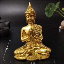 미니불상 미니 led 불상 부처상 불교굿즈 붓다존 황금 태국 부처님 동상 홈 정원 장식 명상 부처님 조각 힌두교 풍수 인형 장식품 공예, 주황색