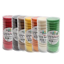 더팩컴퍼니 노르딕색지 머핀컵40mm 7종, 1통, 연두