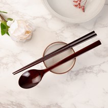 하율공방 국내산 고급 우드 대추나무 남원옻칠 수저세트 숟가락 젓가락 1인용, 남원 옻칠 수저세트