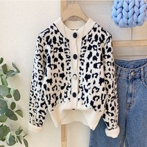 일리코 / 쿠머내 호피 니트 가디건 버튼