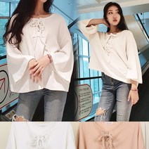 루즈핏 골지 니트 나팔티