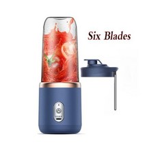 식품혼합기 식품 혼합기 거치형 교반기 밀가루 드릴 믹서 혼합기 더블 컵 다기능 Usb 과일 믹서 과즙 휴대, 04 Blue with 1 Cup