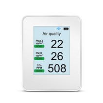 공기질 측정기 스마트 공기 모니터 Wifi CO2 PM2.5 PM1.0 PM10 테스터 앱 원격 모니터링 TFT 화면 2600mAh 충전식 감지기, 01 P1