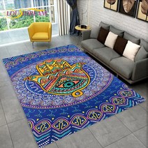 Nazar Evil Eye Tree of Life 영역 러그 가정용 카펫 거실 침실 소파 도어매트 주방 장식 어린이 놀이 미끄럼 방지 바닥 매트, 97.70x100cm27x39in - 15
