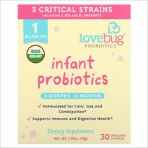 프로바이오틱 Infant Probiotics 0-6 Months 1 Billion CFU 30 싱글 스틱 팩 1.5g