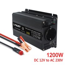 차량용 인버터 인버터 12 V 220 V 1200W/1500W/2000W 변환기 2 USB EU 범용 베바스토 12 볼트 12 v 220 V, 02 1500W EU Black