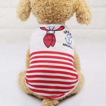 강아지 고양이 봄 옷 나시 시밀러룩 소형견 토이푸들 바캉스 프렌치불독 크롭티, XXL 6-7.5kg, red stripes
