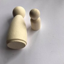 나무 인형 자연 미완성 나무 인형 시체 사람 모양 diy 공예 홈 보육 여성 남성 나무 못 인형, 대문자, 65mm 소년 5cps