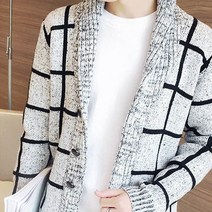 가바바 남성 가디건 체크무늬 스웨터 G13443
