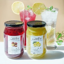 1+1 첨가물없는 수제과일청 500g 레몬청 자몽청 청귤청 천도복숭아청 자두청 매실청 생강청 오미자청, 03.수제 레몬청 500g+자두청 500g, 01.포장안함
