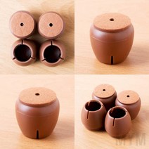 1개배송 4P 브라운 의자발커버 원형 층간소음제 층간완충재