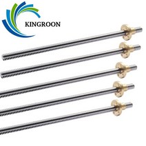 KINGROON 3D 프린터 T8 리드 나사 구리 너트 2mm 8mm 사다리꼴 피치 100/150/200/300/330/350/400/500mm, [05] 300mm, [02] T8 Lead 8mm