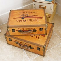 촬영 소품 비행기 빈티지 트렁크 가방 2P 세트 인테리어 소품, 본품