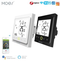 스마트 온도 제어 시스템 moes wifi smart waterelectric floor heating thermostat gas Boiler temperature alexa, 검은색, 지그비 가스 보일러