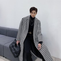 남자 간절기 프린스 럭셔리 스트릿 패션 유니크 패턴 코트
