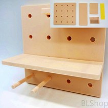 베이지색 타공 타공판 펀칭월 페그 보드 패널 세트