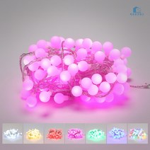 LED 앵두 전구 녹색 트리구 96구 투명선 연결형(DC 24V) 1m 캠핑 감성 조명 크리스마스 소품 파티 조명 RGB 트리구 인테리어 악세사리 무드등 줄전구 데코 장식, 적색, 미포함