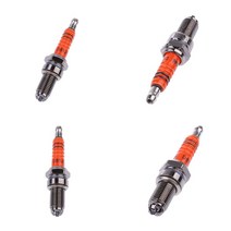 THE WAROOM SHOP 4x D8TJC 3 전극 점화 플러그 125/150/200 / 250cc 오토바이 ATV, 설명, 옐로우, 스테인레스 스틸