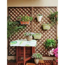 담장울타리 가림막 셀프 인테리어 테라스 정원 옥상, 단면 나무 다리(색상 비고)