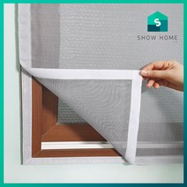쇼홈 맞춤 방진 방충망 창문 베란다 벨크로 모기장 셀프 시공 일반촘촘망, 회색, 120cm x 290cm