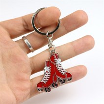 스케이트 인라인스케이트 스케이드보드인기 판매 아연 합금 롤러 스케이트 모양 금속 열쇠 고리 1 개 선물, 04 Red