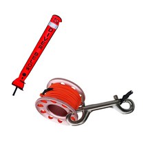 THE WAROOM SHOP 스쿠버 다이빙 SMB 안전 소시지 표면 마커 부이 신호 튜브 및 다이빙 릴-소형 휴대용 및 내구성, 설명, 핑크