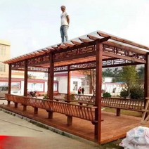 주문제작 조립식 방부목제 정원 실 야외정 파고라, 직선형(등받이 없음)