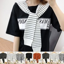 sioncompany_WZ 레이어드 사계절 어깨숄 니트스카프 가디건페이크 가디건머플러 숄머플러 페이크스카프 어깨숄 니트머플러--SC