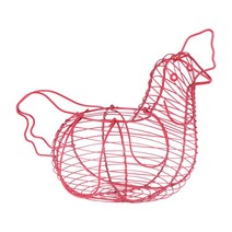 핸들 빈티지 수집 바구니 철 와이어 바구니와 소박한 와이어 달걀 바구니, 금속, 핑크