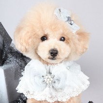 팝앤퍼피 델루나케이프+헤어핀세트, M, 화이트