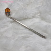 8번 한복비녀 호박 비녀 한복머리장식 여자 여성 성인 셀프웨딩 헤어 올림머리장식 옆꽂이 뒤꽂이