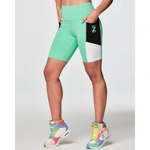 [미국 정품] 줌바 웨어 반바지 레깅스 X 크레욜라 컬러 더 댄스 플로어 바이커 쇼츠 397487