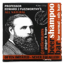 Profeor Fuzzworth; Gentleman Beer Shoo Bar For Normal 기름진 모발 생강 및 홉 4.2 oz120 g