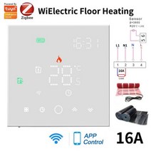 실내 온도 조절기 보일러 Zigbee 스마트 컨트롤러 2mqtt 설정 물전기 바닥 난방 물가스 내장 센서, 지그비 화이트 GB, 95-240v