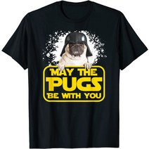 퍼그가 당신과 함께하길 공상과학 괴상한 퍼그 개 애호가 티셔츠