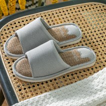 송강 층간소음방지 린넨 여름 쿠션 거실화 거실 실내화 실내 슬리퍼, 그레이(여성)