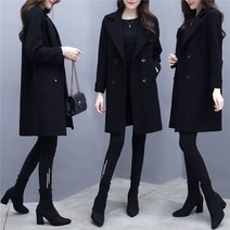 Tagi. 모직코트 가을 겨울 여성코트 루즈핏 롱코트 블랙
