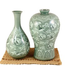 청자 운학문 매병주병세트 ( 특소 ) / 장식품 공예품 인테리어소품 민예품