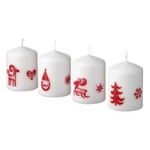 이케아 49cm 소나무 105.257.00 소품 크리스마스 4개입 YD 인테리어 무향양초 장식, 단품