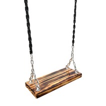 야외 나무 그네 의자만 카페 펜션 학교 놀이터, 탄화목재 50X20cm 2m 철제 체인