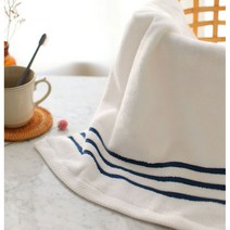 스프링앤유 국산 호텔수건 170g, 10개, 스트라이프 딥블루