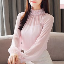 업타운걸스 395 여자 긴팔 블라우스 나시 포함 남방 오픈 숄드 꽃