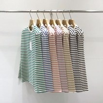 리틀라벨 남녀공용 오버핏 단가라 스트라이프 티셔츠 줄무늬 레이어드긴팔 스프라이트티 봄