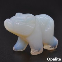 소품 골동품 장식품 곰 동상 천연 자수정 호랑이 눈 로즈 쿼츠 힐링 크리스탈 동물 손으로 조각한 돌 그림 장식 홈 데코 1 개, 1pc, Opalite