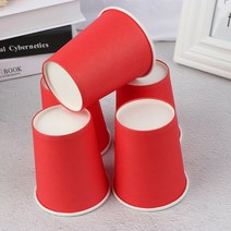 물결종이컵 크라프트종이컵 크래프트용기 10pcs 컬러 일회용 컵 수제 종이 컵 유치원, 빨간색, 10개