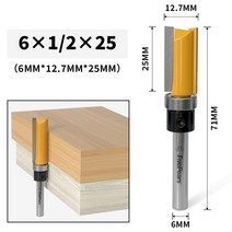 코너비트 FivePears 플러시 라우터 YG6X 고경도 텅스텐 스틸 목재 목공 6mm-107, 4.6mm12.7mm25mm