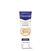 Clearasil Stubborn Acne Control 5 in 1 Spot 트리트먼트 크림 최대 강도 벤조일 퍼옥사이드 여드름 치료제 막힌 모공 여드름 크기 과도한 오일 여드름